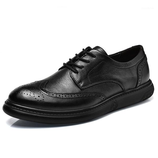 

dress shoes fashion brogues business men genuine leather wedding formal classic black leahter size 461