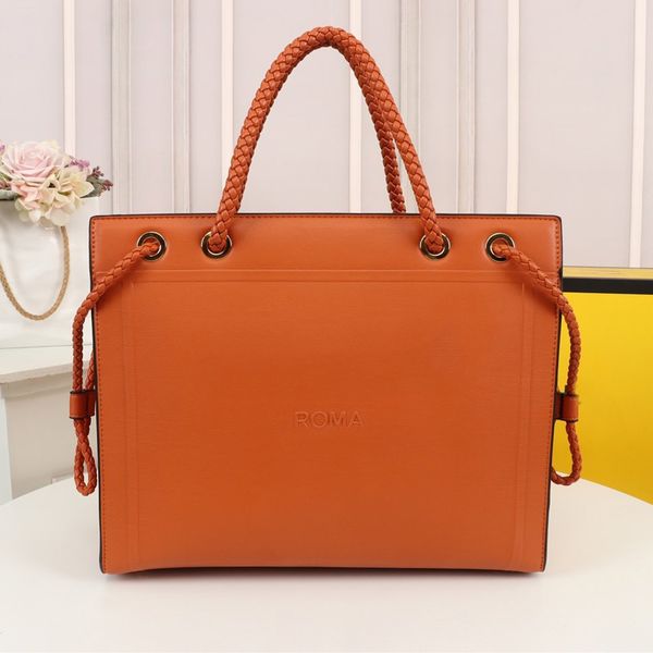 

wwomen tote bags regular square plain drawstring handbags purse fashion genuine real leather hand bags with ff letter
