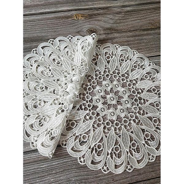 

round lace water soluble embroidery place table mat cloth pad cup mug napkin tea doily coaster christmas gift new ye jllpra