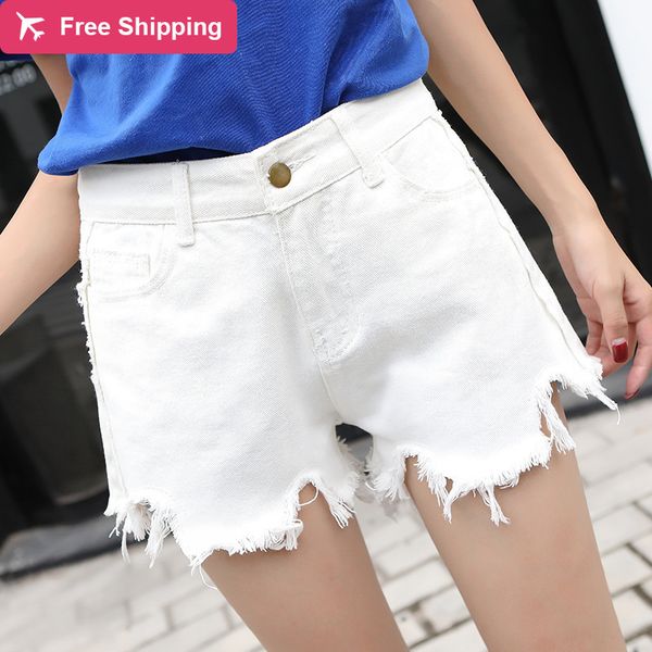 

women's woman 2020 will see torn high waist denim shorts short femme female jeans ladies'short pants, Blue