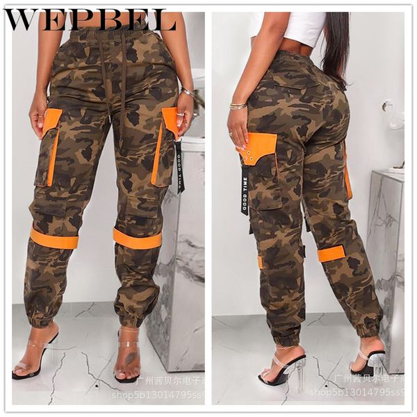 

sports pants for running women fashion casual orange camouflage pant trousers patchwork elastic leggings for women q1210, Black;white
