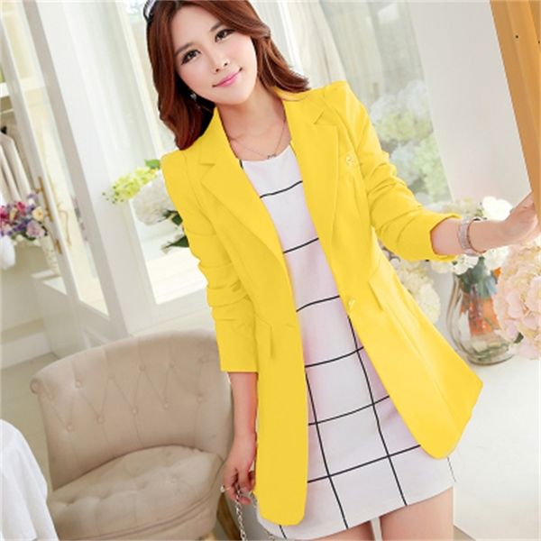 

korean version of the new spring and autumn girls paragraph long thin little suit big size ladies coat 7pbh, Tan;black