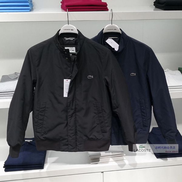 

men's french crocodile waterproof thermal jacket stand collar fashion cotton coat, Black;brown