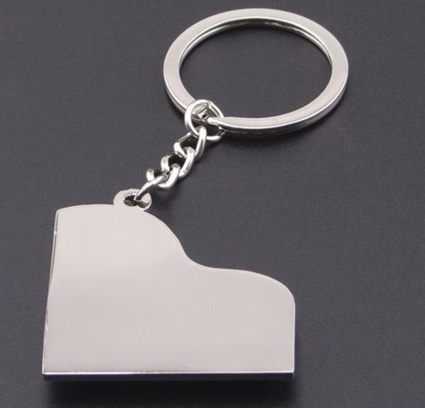 

keychains musical creative chain piano instrument metal key ring keychain car keyring wholesale 30pcs/lot, Silver