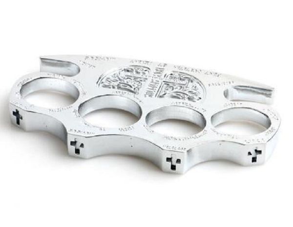 

2 pcs detective constantine brass knuckle dusters gold powerful damage safety equipment self-defense