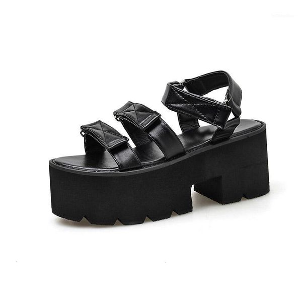 

women 2020 women platform sandal chunky casual shoes high heels gladiators summer sandals sapatps femiminos ymb132-11, Black