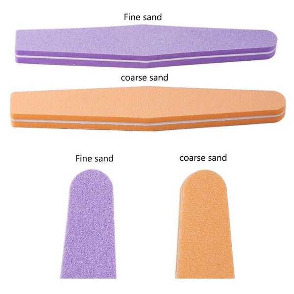 

5 pcs/lot half moon sandpaper nail file 100/180 double side sanding buffer block nailfile gel nail files grinding polish qylyvp