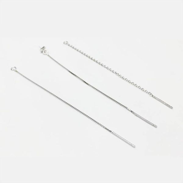 

925 sterling silver ear line 8 12cm earrings chain charm for diy jewelry making finding long tassel earring accessoriessupplier h jllstp