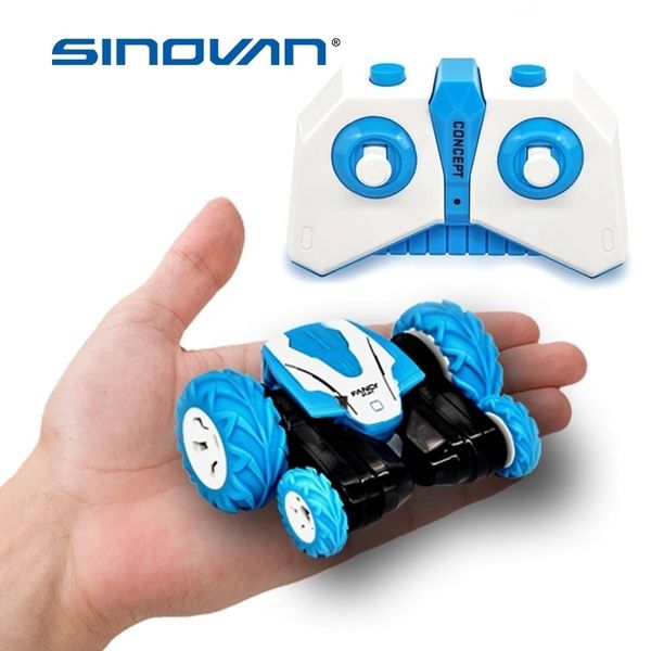 

sinovan mini rc car 2.4g 4ch stunt drift deformation buggy rock crawler roll car 360 degree flip car blue toys for kids y200413