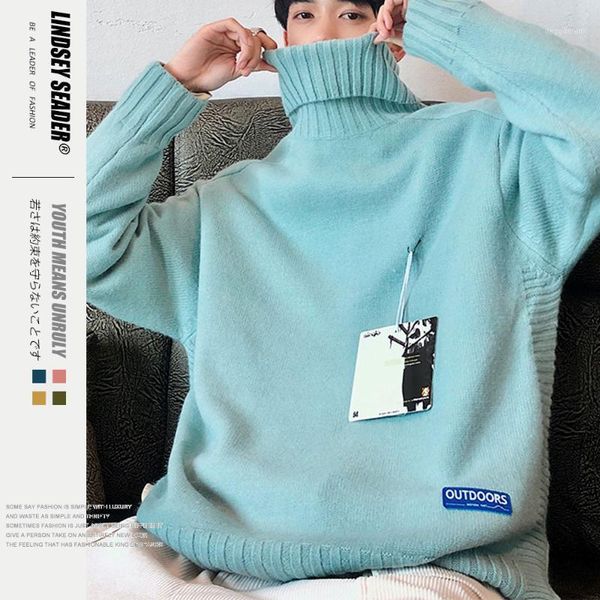 

men's sweaters women mens solid color turtleneck knitted streetwear harajuku hip hop casual pullover knitwear sweater fashion 1, White;black