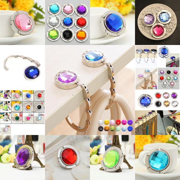 

foldable bag crystal glossy handbag acrylicl diy purse hanger desk sticker folding hook holder 13 colors 3 n00xk