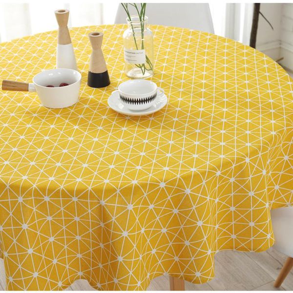 

geometry yellow beige gray arrow cotton and linen tablecloth waterproof oilproof kitchen dining table colth cover mat washable
