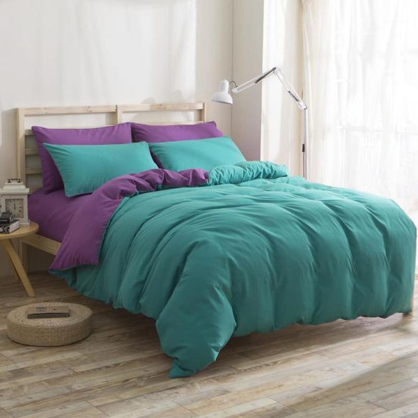 

bedding sets polyester single  king 4pcs/set set comforter cover simple modern flat bed sheet pillowcases use for home1