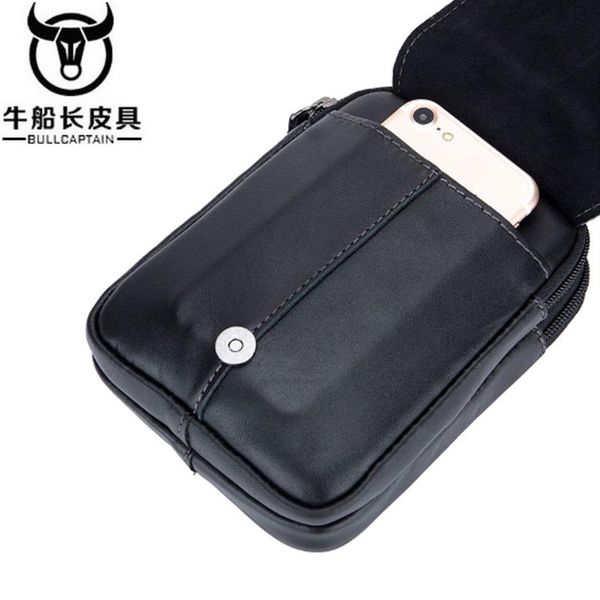 

bullcaptain fanny packs genuine leather vintage travel cell phone bag causal waist bags small waist packs fanny bag for men