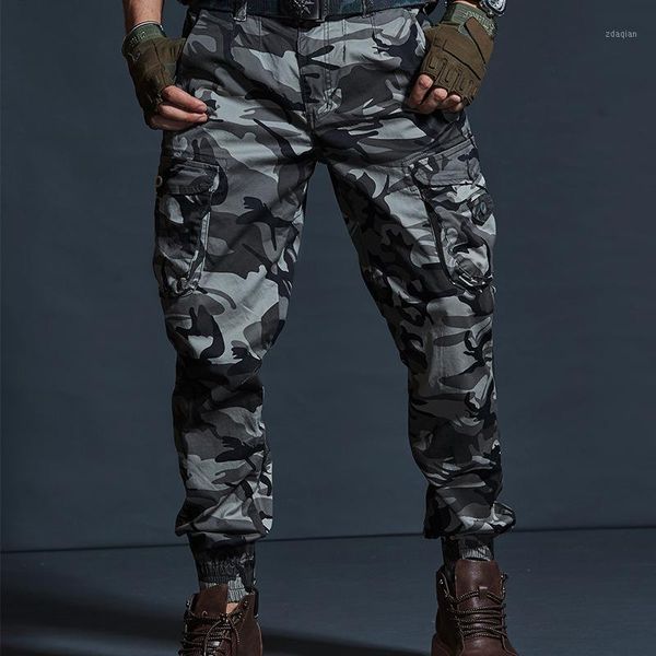 

men's pants khaki casual men tactical camouflage cargo multi-pocket fashions black army trousers 20211