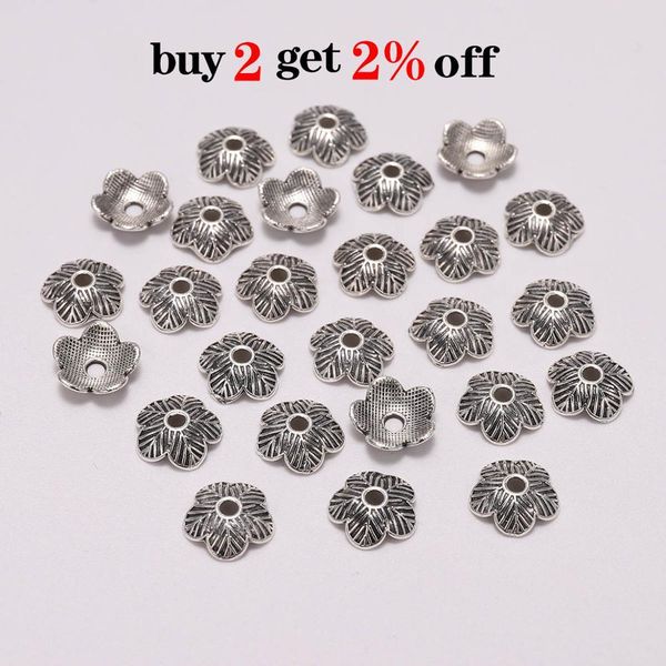 

50pcs lot 9mm bead caps for jewelry bead caps end receptacle flower torus diy spaced apart jewelry making accessories h jllymv, Silver