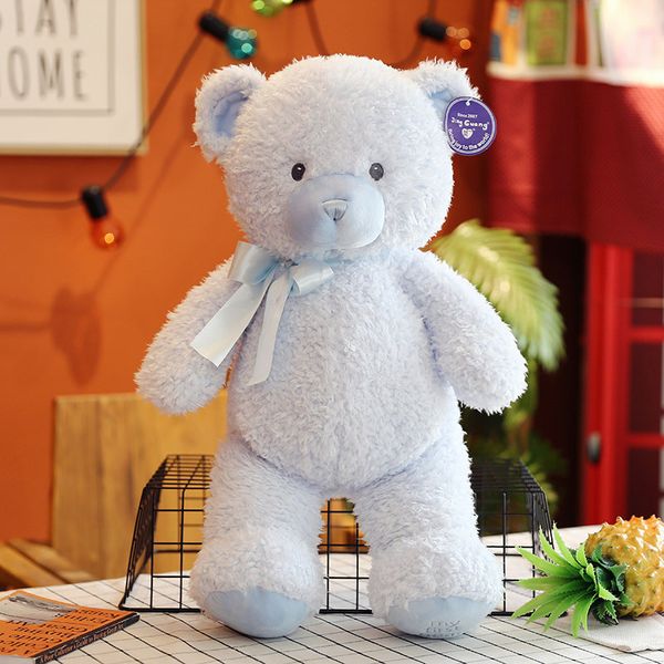 

2020 new product stuffed animals throw pillows cute teddy bear bow tie plush toy doll curly hair birthday present for boys and girls