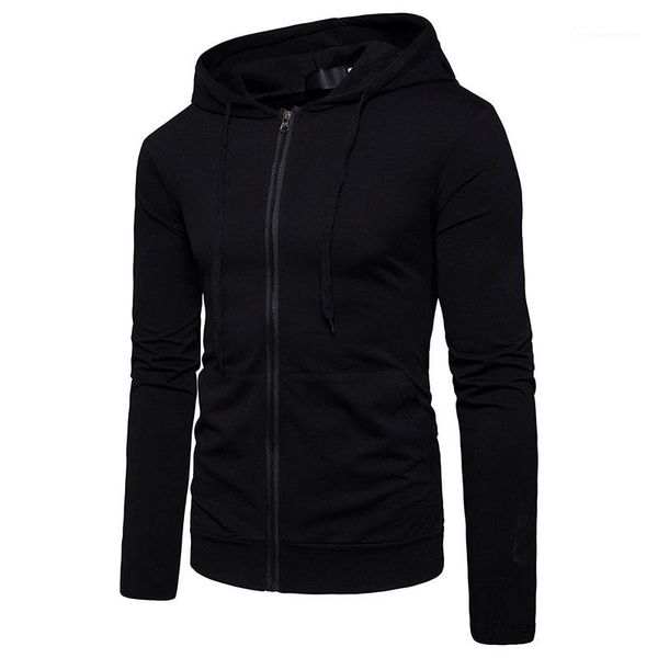 

fashion casual apparel mens designer cardgian hoodies autumn winter long sleeve solid color hooded coat loose homme clothing, Black