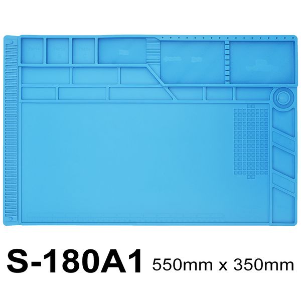 S-180 BGA Tappetino per saldatura in silicone per isolamento termico Riparazione Manutenzione Piattaforma Tappetino da scrivania con sezione magnetica S-180A1 550x350mm