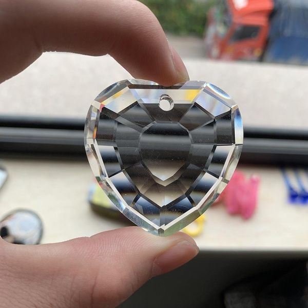 

45mm love heart faceted glass crystal chandelier prism lamp part charm pendant 1.8in suncatcher hanging diy h jllief