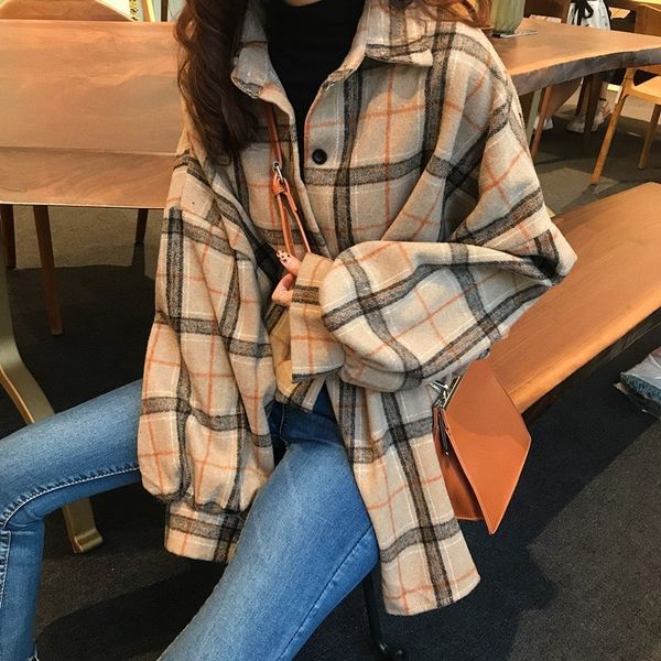 

primavera outono de l xadrez e camisas para mulher casual manga longa elegante camisa feminina inverno algodo senhora s blusas pei5, White