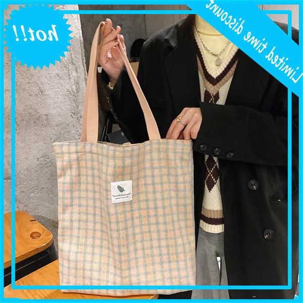 

08192 japan south korea ins striped woolen single shoulder college wind large capacity student bag female autumn and winter new