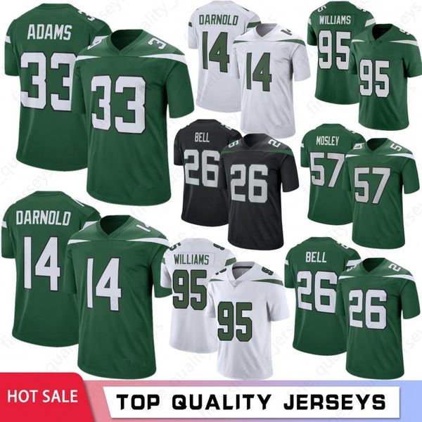 

26 le'veon bell new men football jerseys 14 sam darnold 12 joe namath 33 jamal adams 57 c.j. mosley quinnen williams s-xxxl, Black;red