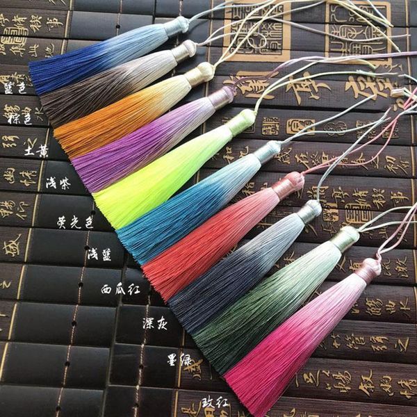 

12pcs lot 10cm gradient color tassels silk fringe sewing bangs tassel trim decorative key tassels for curtains home decoration h jllcvp