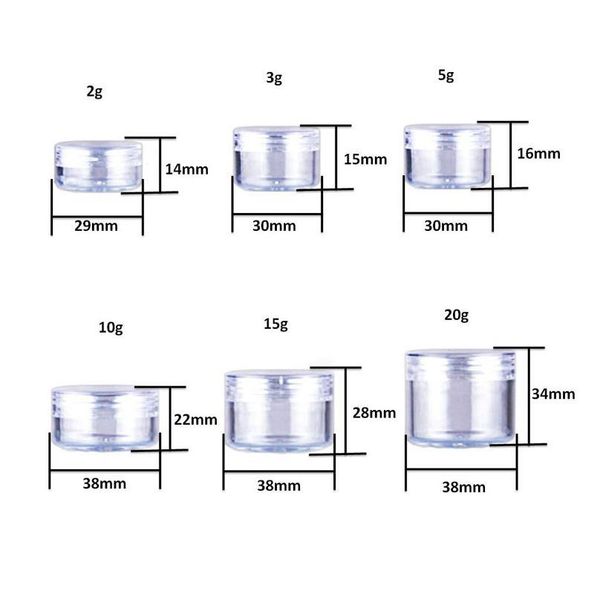 

5pcs lip balm container 2g / 3g / 5g / 10g 15g 20g empty plastic cosmetic jar eye sh bbyuwc