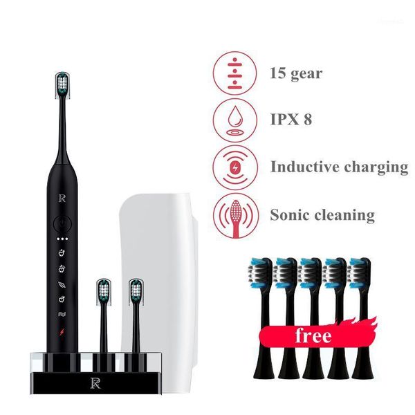 

sonic electric toothbrush inductive charging ultrasonic waterproof ipx8 automatic vibrating 10 brush heads gift1