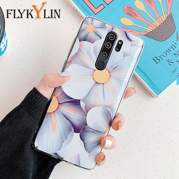 

flykylin телефон чехол для xiaomi redmi note 6 pro примечание 8 примечание 7 задняя крышка мягкие тпу силиконовые цветы цветы телефон coque
