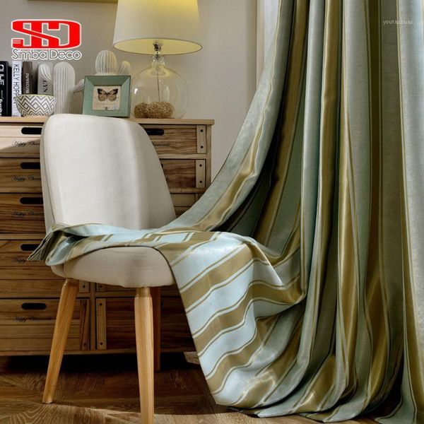 Perde Drapes Modern Çizgili Karartma Perdeleri Oturma Odası Lüks Jacquard Yatak Odası Kör Pencere Tedavileri Panel gölgeleme kumaş1