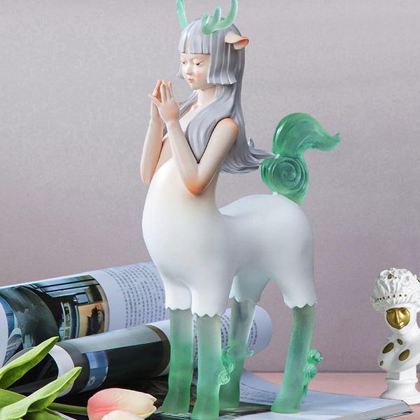 

decorative objects & figurines nordic creative resin forest fairy tale deer girl sculpture ornaments home living room deskstatue crafts