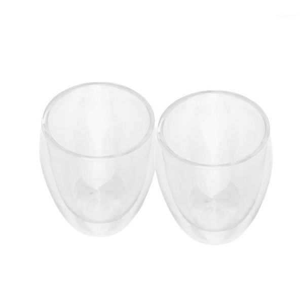 

2pcs clear glass cups double-layer glass coffee mugs 350ml dishwasher, microwave, er with no risk1