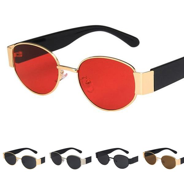 

new women & men sunglasses hip hop sun glasses oval eyeglasses anti-uv spectacles small frame eyewear adumbral a, White;black