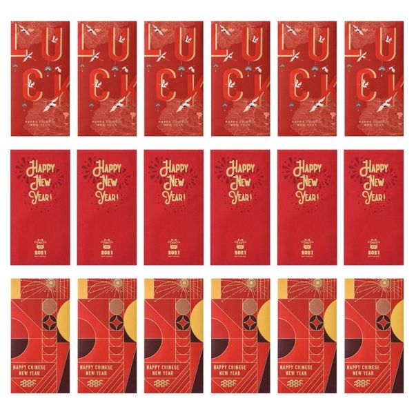

30pcs 2021 new year money pouches ox zodiac red envelopes gift pouches