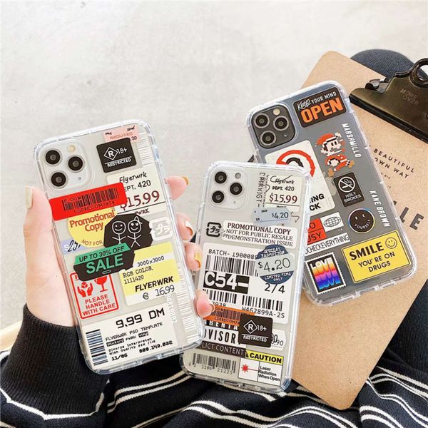 

3retro mobile phone cover with barcode label, airbag soft tpu cover, suitable for vip 12, mini, 11 pro, xs, max, x, xr, 7, 8 plus, 12pro,cf1