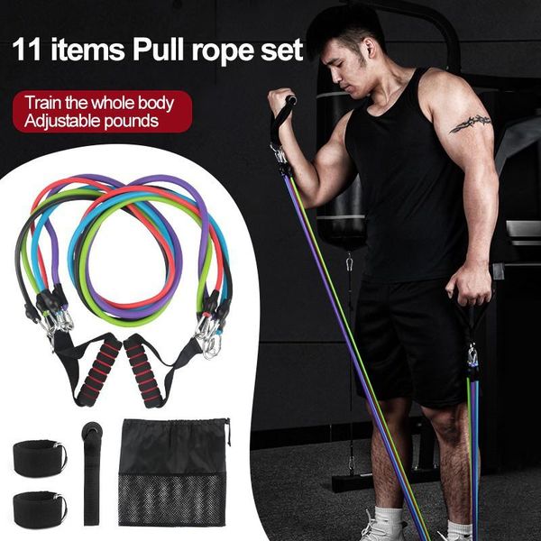 

11 pcs resistance bands set fitness yoga pull rope rubber elastic tubes band home gyms workout sports stretch exercise expander