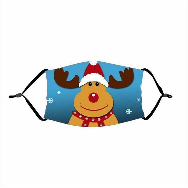 

2020 new 17 colors christmas ornament gift mask santa claus elk print windproof christmas holiday party mask