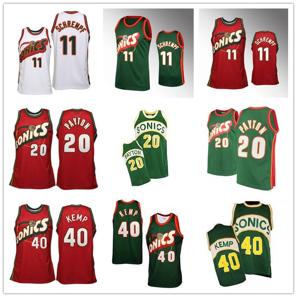 

синтл суперсоника мужчины detlef schrempf shawn kemp gary payton swingman обратная связь с баскетболом джерси, Black