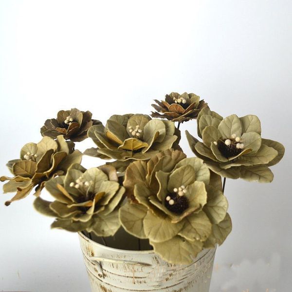 Ghirlande di fiori decorativi essiccati 4 pezzi / 7 cm testa, fiore fatto a mano per bomboniere fai da te decorazioni floreali per la casa, regalo di San Valentino Single Fores D