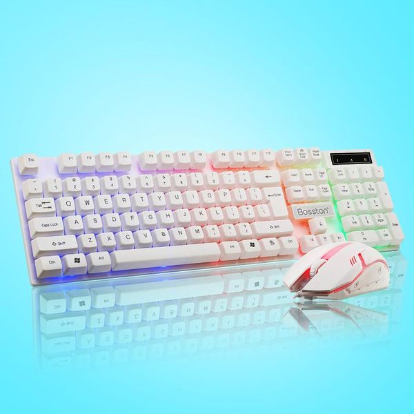 

keyboard mouse combos bosston computer backlight shining machinery handfeel and set wired usb8310 kit