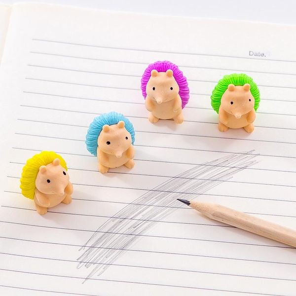

1pcs soft durable cute hedgehog pencil rubber erasers for kids student stationery school supplies 1pcs soft h wmtbff