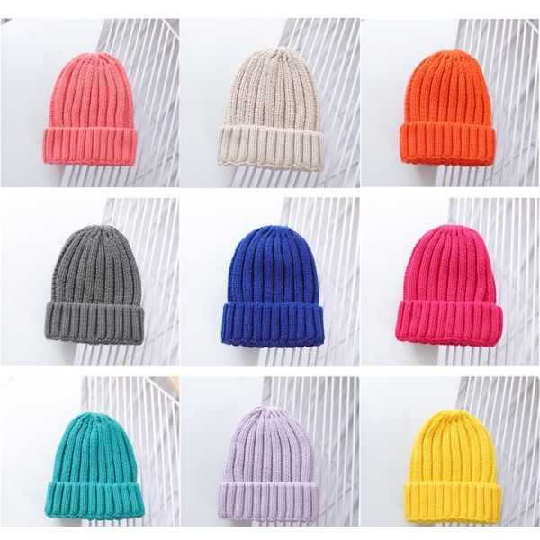 

детская шляпа осень и зима новый милый baby candy beanie мужская женская малыш ребенок мода все-матч сохраняйте теплую шляпу оптом bbychf, Yellow
