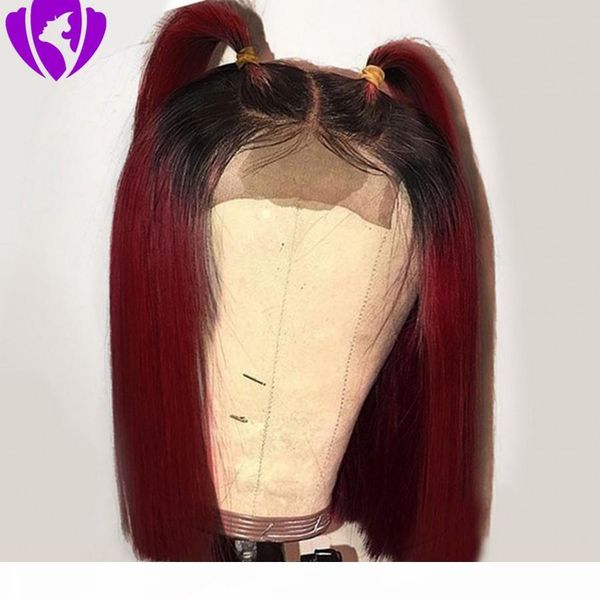 

elling ombre hair bob wigs lace front synthetic wigs straight short brazilian hair full lace wig pre-plucked, Black