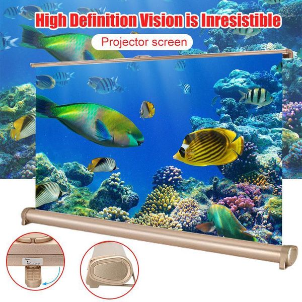 

20 inch micro projector screen foldable 16:9 projection screen cloth for home outdoor travel h-