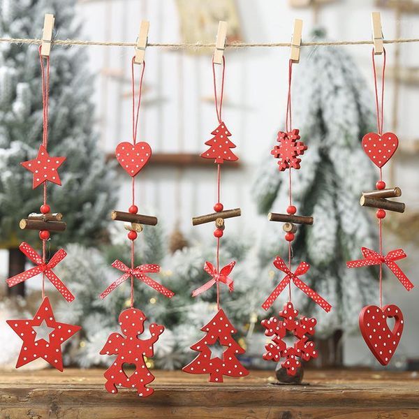 

christmas decorations for home tree snowflake angel pendant ornaments bauble crafts wooden kerst year 2021 gifts navidad1