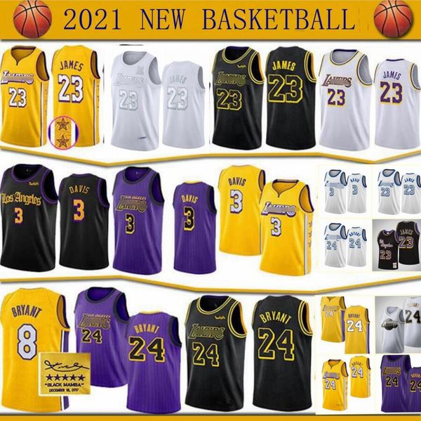 

men los angeles lakers jerseys lebron james anthony davis bryant basketball jersey;swingmen nba jersey, Black;red