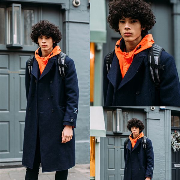 

winter warm thick woolen navy men's coat gray custom made double breasted wedding tailored blazer jacket only one piece, Black;gray