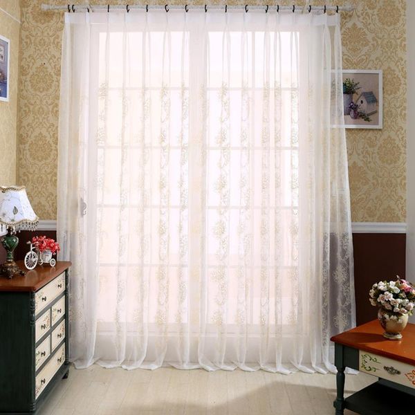 

curtain & drapes pastoral cotton linen embroidered voile curtains for bedroom tulle living room window treatments sheer decoration